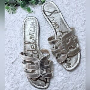 Sam Edelman Gold Metallic Bay Slide Sandals Size 8